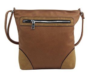 Stredne veľká hnedo-béžová crossbody dámska kabelka NH8123