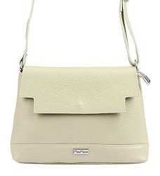 MiaMore Kožená crossbody dámska kabelka béžová 01-017
