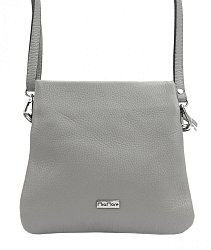 MiaMore Kožená crossbody dámska kabelka s tromi oddielmi stredne šedá