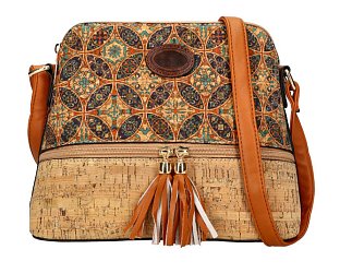 Crossbody dámska kabelka v korkovom dizajne T8297 typ 9