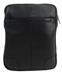GROSSO Kožená pánska crossbody taška 22x28x6 cm čierna