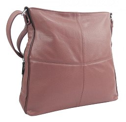 Praktická veľká dámska crossbody kabelka 47-MH staroružová