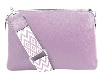 Svetlo fialová crossbody dámska kabelka s tromi sekciami Jessica