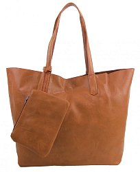 Veľká hnedá shopper dámska taška s crossbody vo vnútri