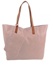 Veľká ružová shopper dámska taška s crossbody vo vnútri