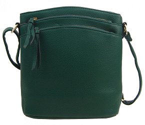 Zelená dámska crossbody kabelka so zlatými doplnkami