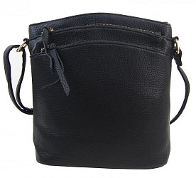 Čierna dámska crossbody kabelka so zlatými doplnkami