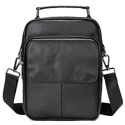Kožená pánska crossbody taška Gregorio 20x26x8 cm čierna